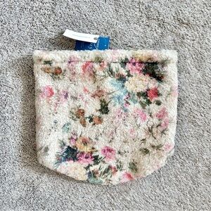 NEW Anthropologie Sherpa Snood One Size Scarf Floral Print Vintage Rose